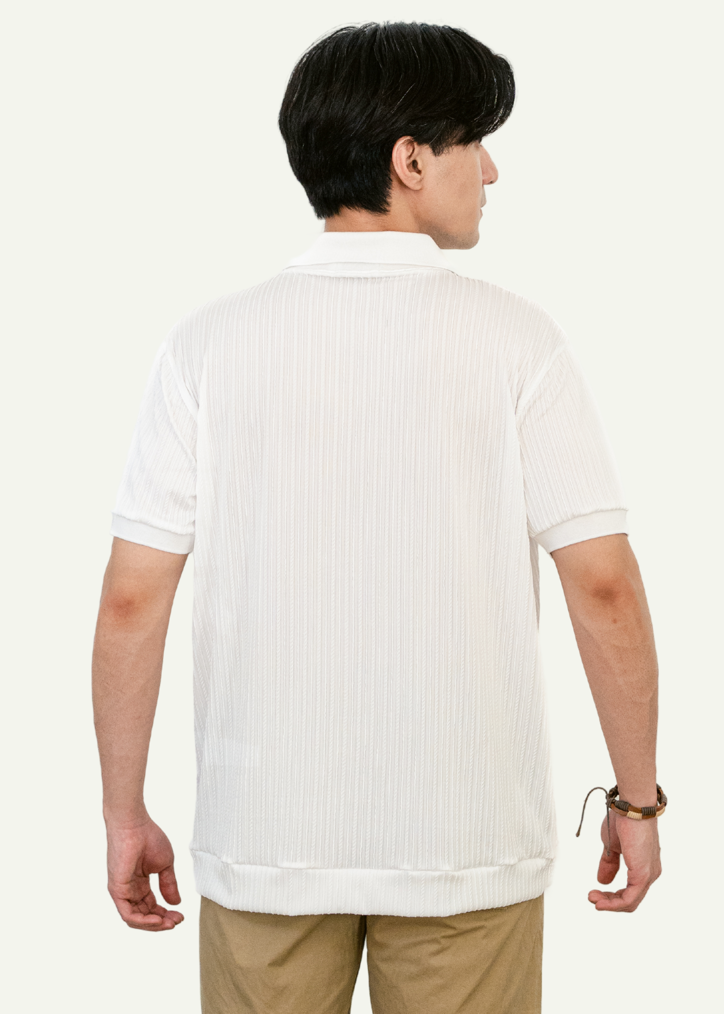 TEXTURED POLO SHIRT (WHITE)
