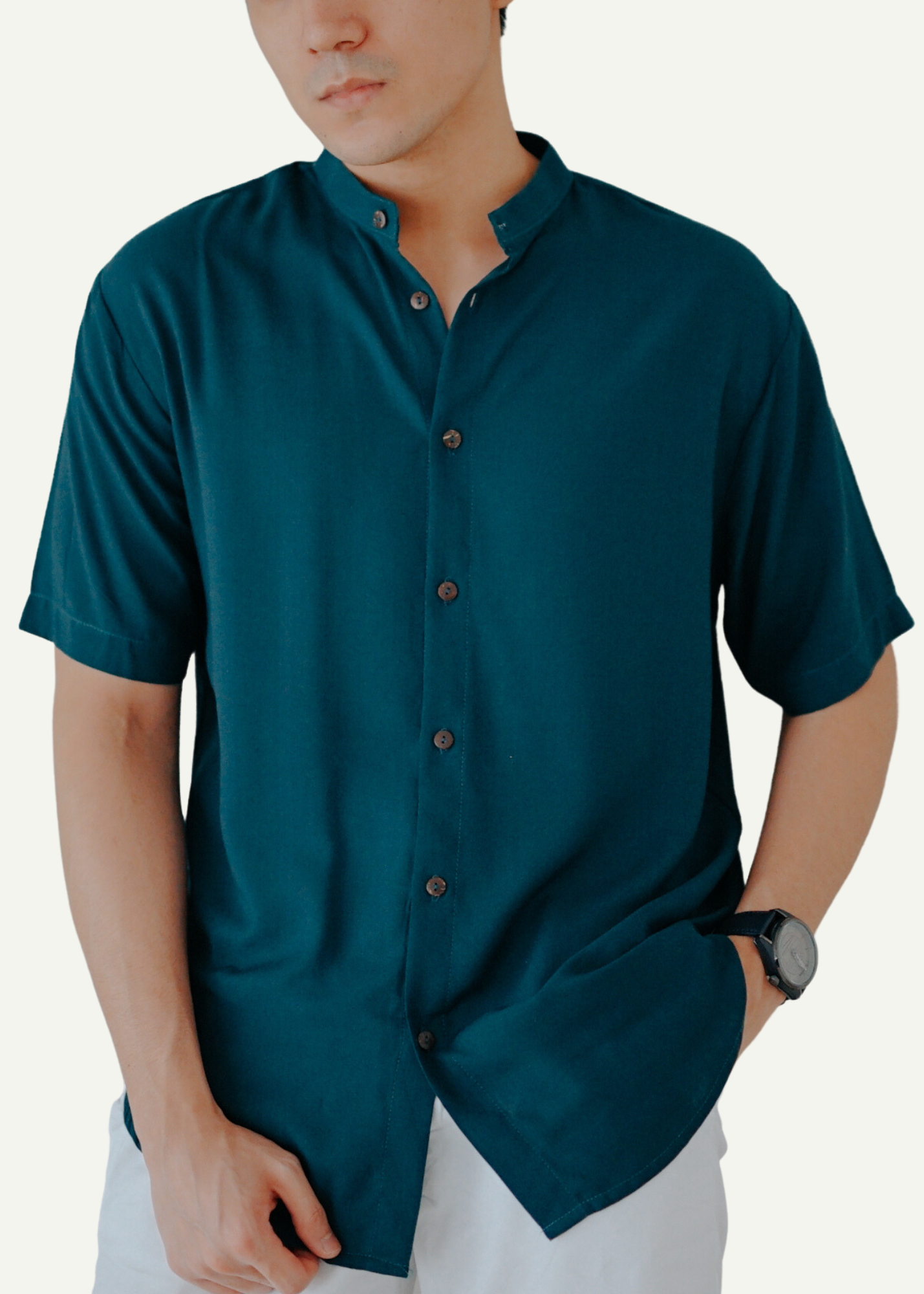 MOZZ GRANDAD POLO (EMERALD GREEN)