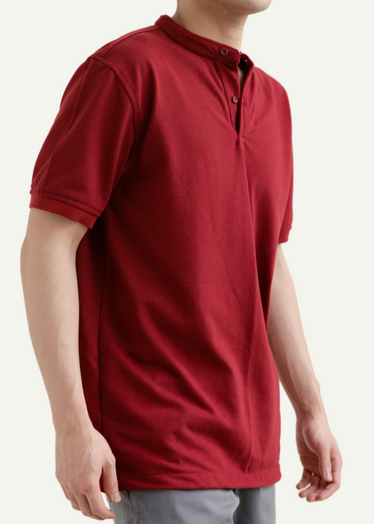 PIQUÉ POLO SHIRT (MAROON)