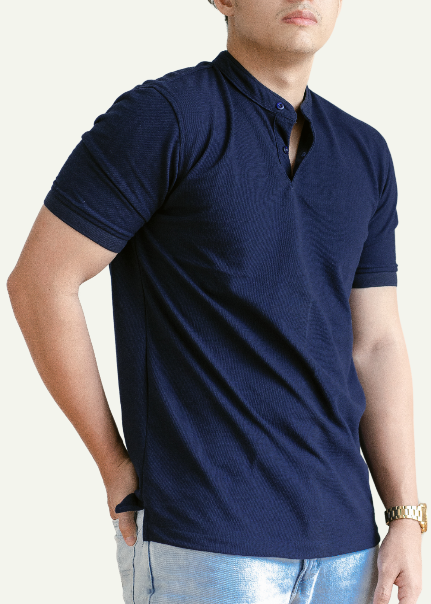 PIQUÉ POLO SHIRT (NAVY BLUE)