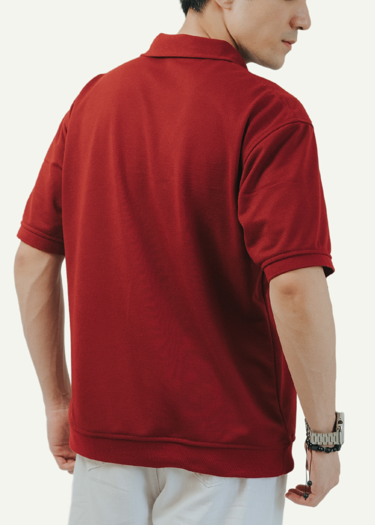 COLLARED PIQUÉ POLO SHIRT (MAROON)