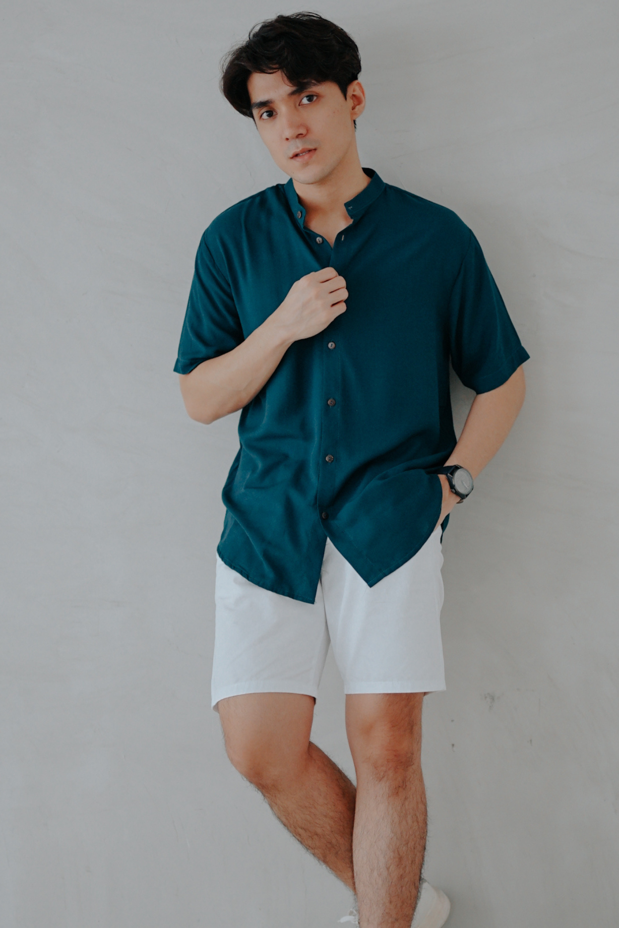 MOZZ GRANDAD POLO (EMERALD GREEN)