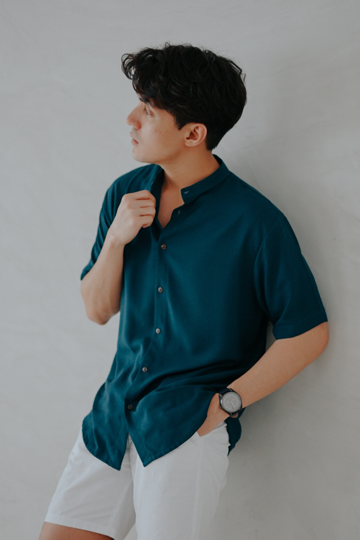 MOZZ GRANDAD POLO (EMERALD GREEN)