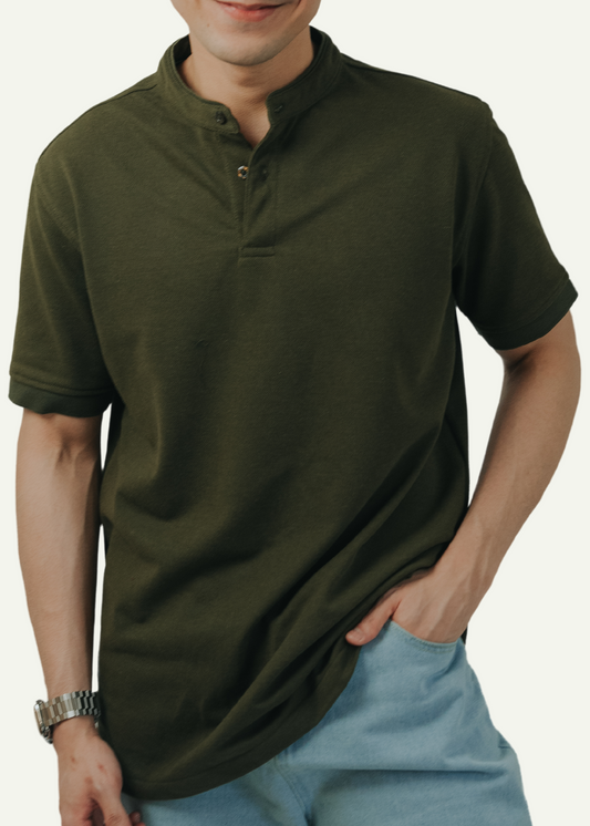 PIQUÉ POLO SHIRT (ARMY GREEN)