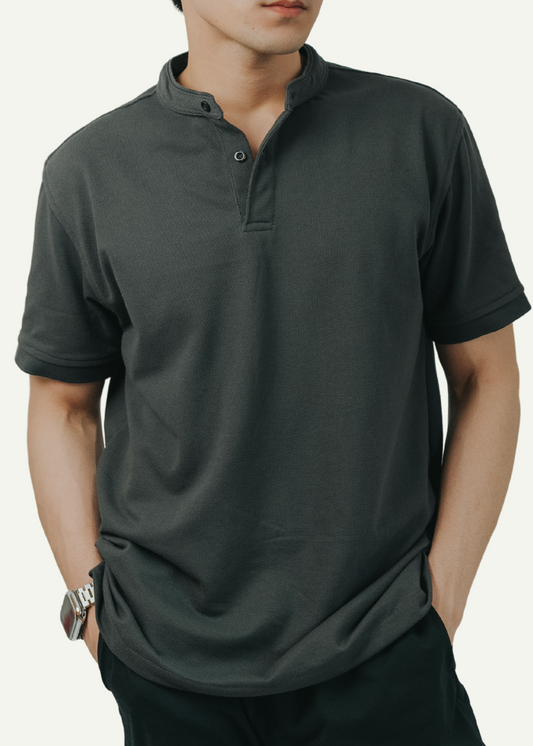 PIQUÉ POLO SHIRT (DARK GRAY)