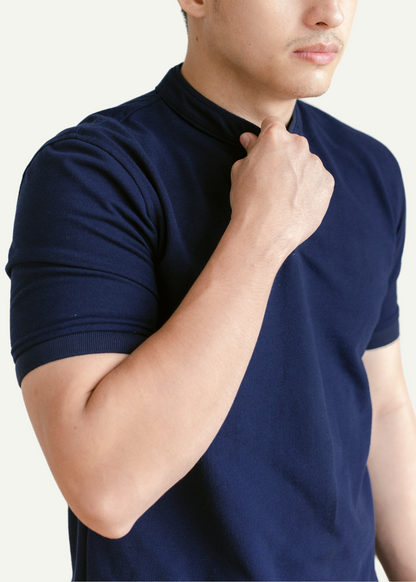 PIQUÉ POLO SHIRT (NAVY BLUE)