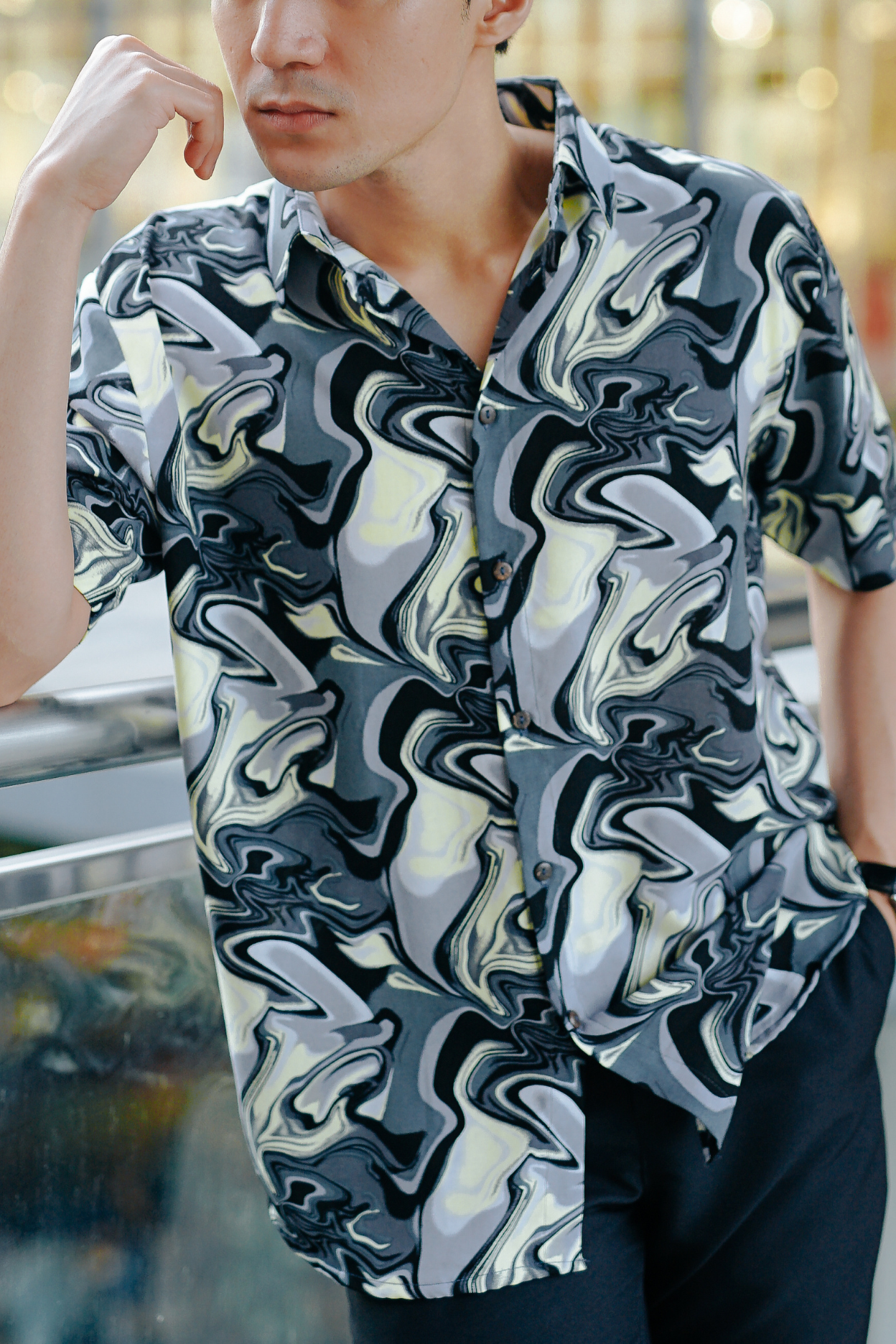 SWIRL REGULAR COLLAR PRINTED POLO