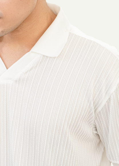 TEXTURED POLO SHIRT (WHITE)